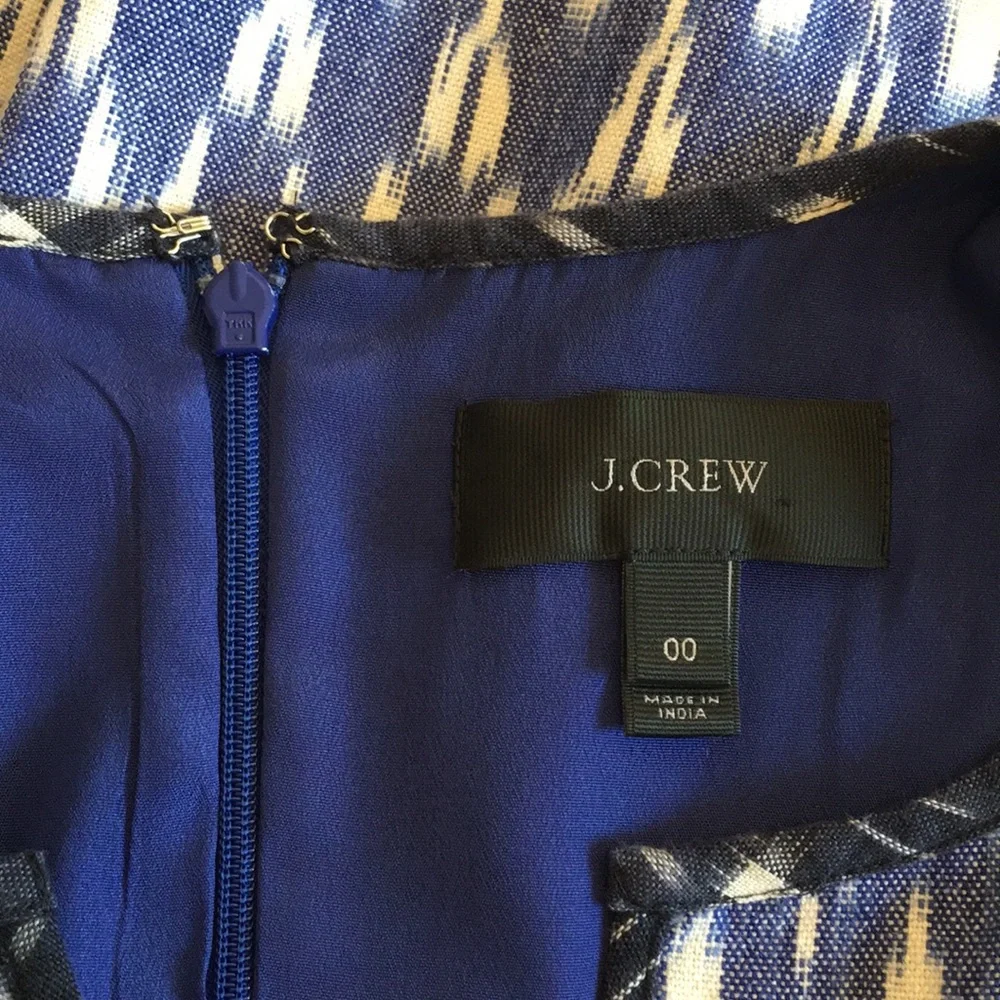 J. Crew sleeveless cotton Ikat shift dress